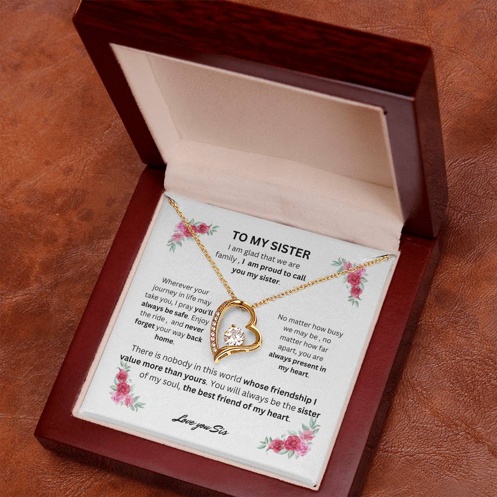 To My Sister Forever Love Necklace