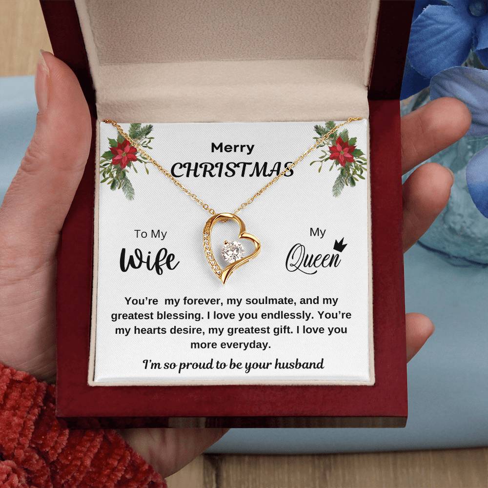 Merry Christmas To My Queen Forever Love Necklace