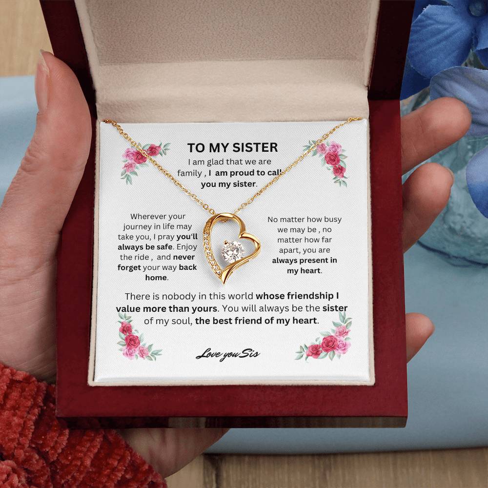 To My Sister Forever Love Necklace