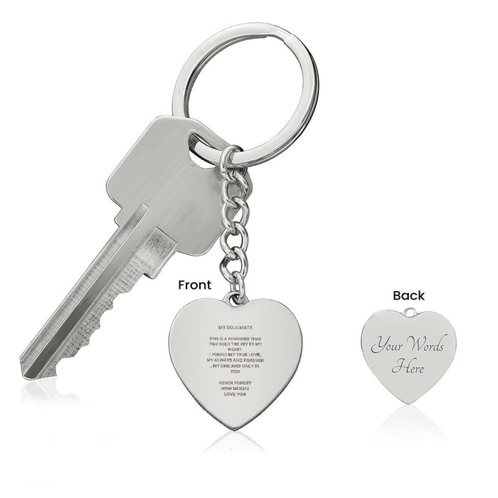 My Soulmate Engraved Heart Keychain