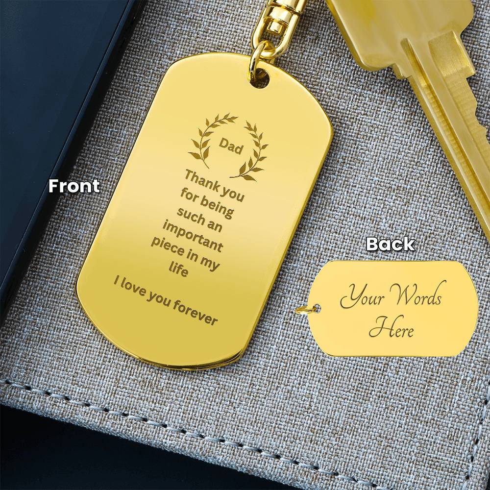 Dad Dog Tag Keychain