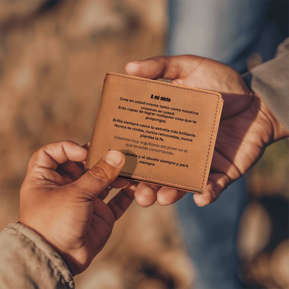 To My Grandson Leather Wallet #1 Spanish
