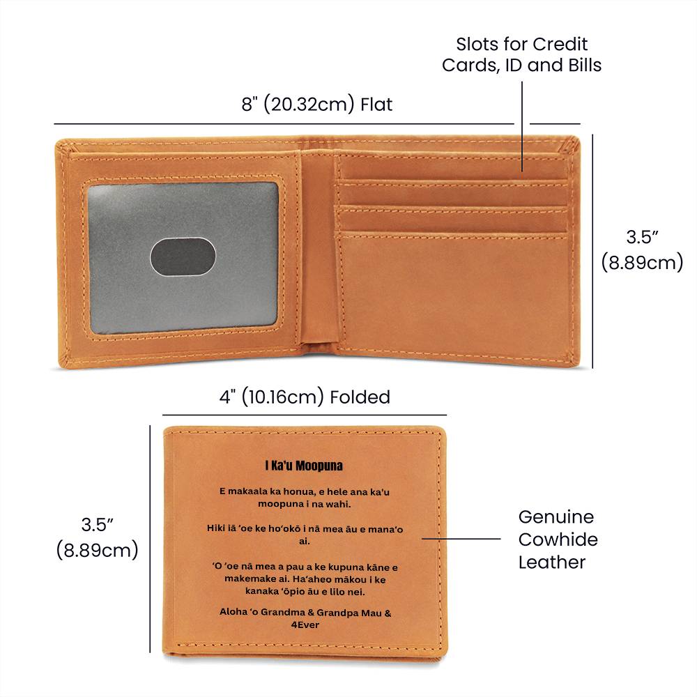 To My Grandson Leather  Wallet #2 Hawaiian