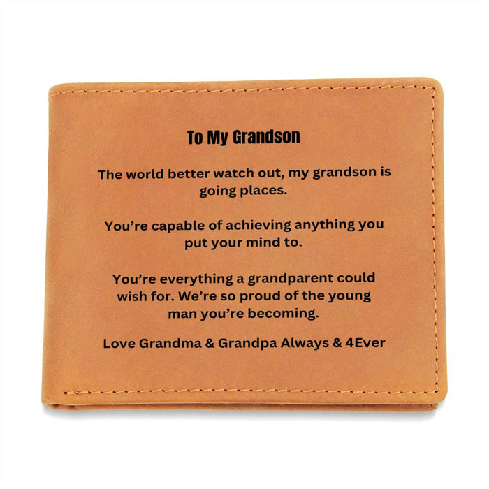 To My Grandson Leather Wallet #2
