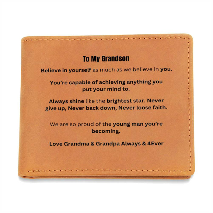 To My Grandson Leather Wallet #1