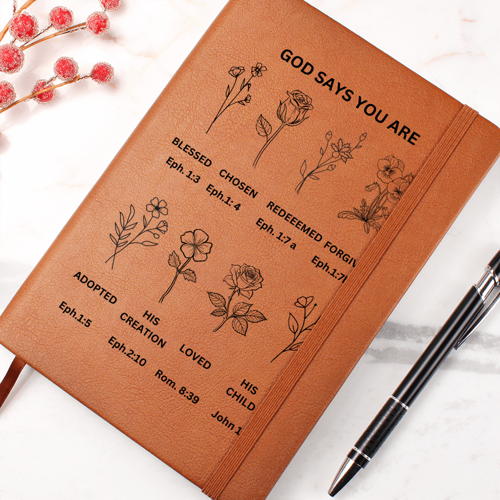 GOD SAYS YOU ARE Leather Journal