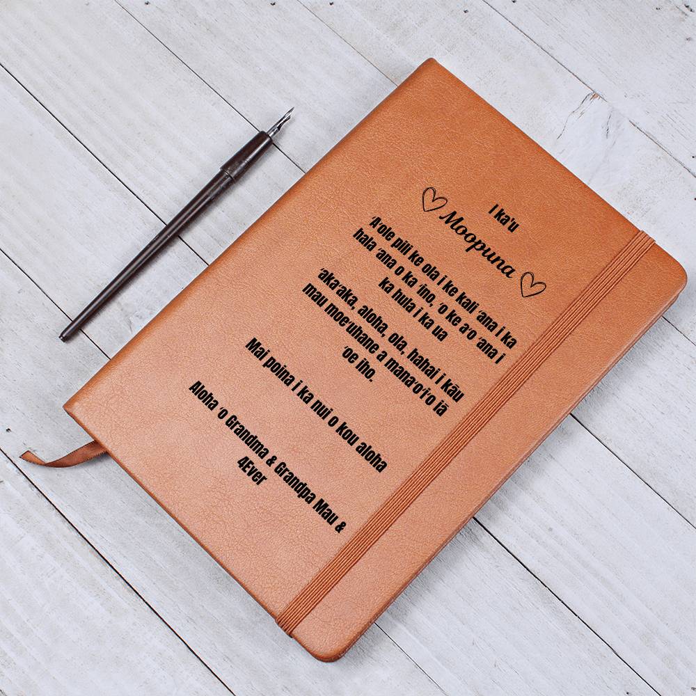 To My Granddaughter Leather Journal Love Grandma & Grandpa Hawaiian