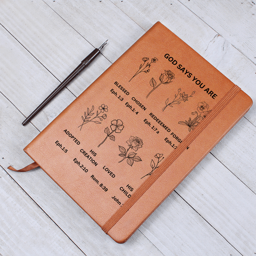 GOD SAYS YOU ARE Leather Journal