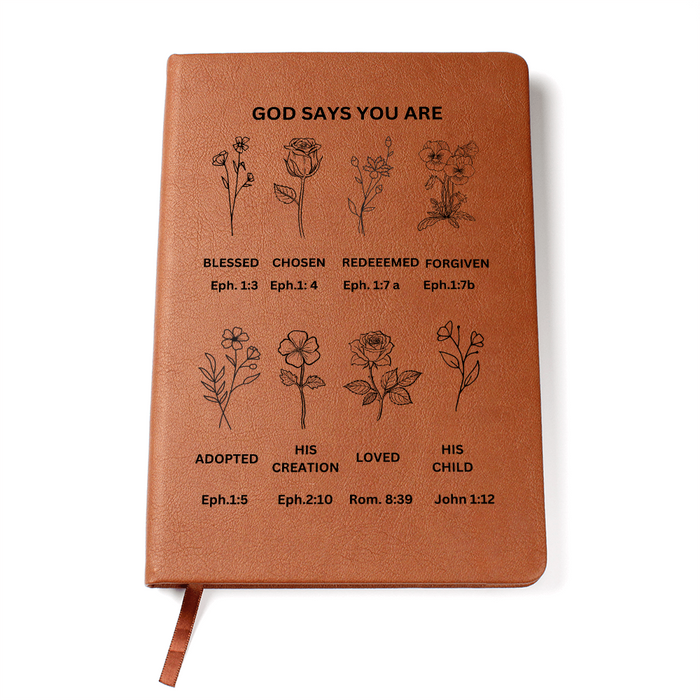 GOD SAYS YOU ARE Leather Journal