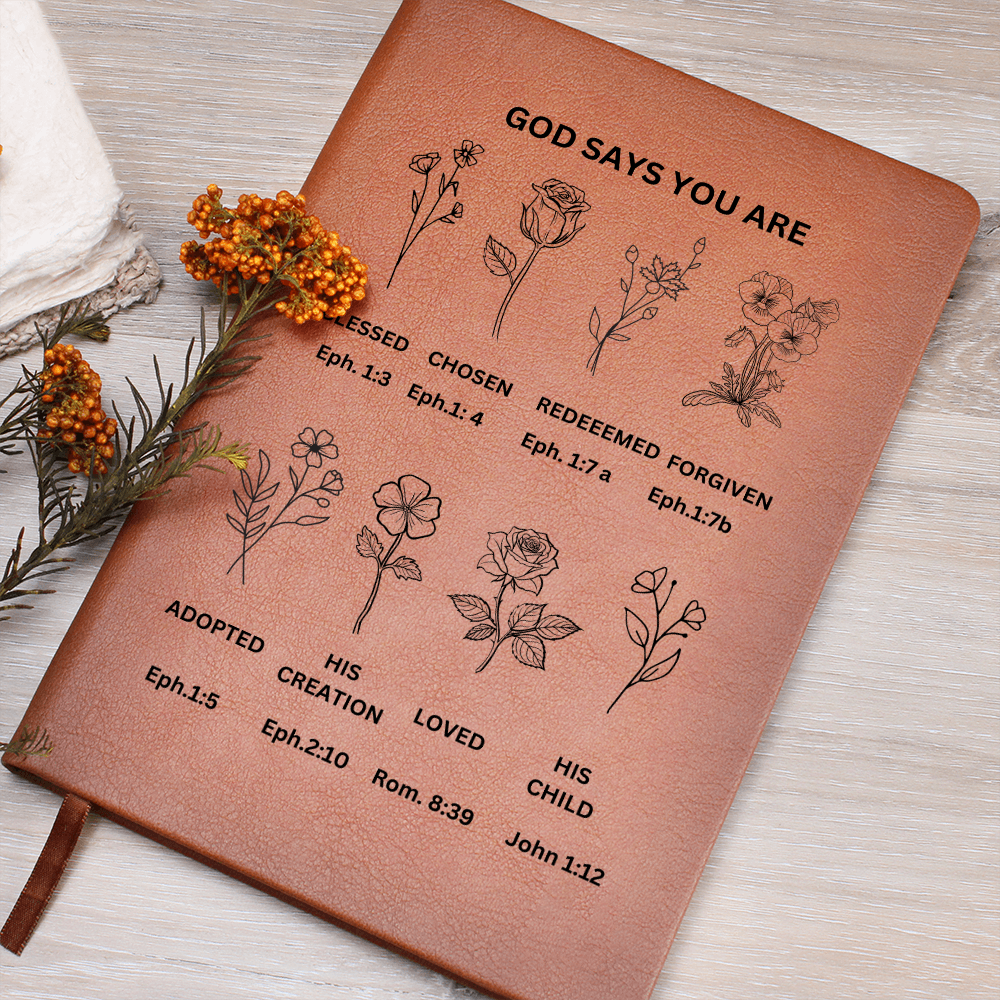 GOD SAYS YOU ARE Leather Journal