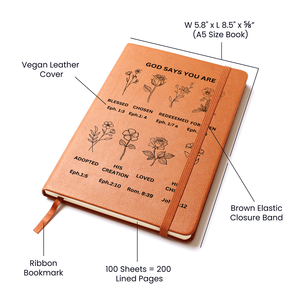 GOD SAYS YOU ARE Leather Journal