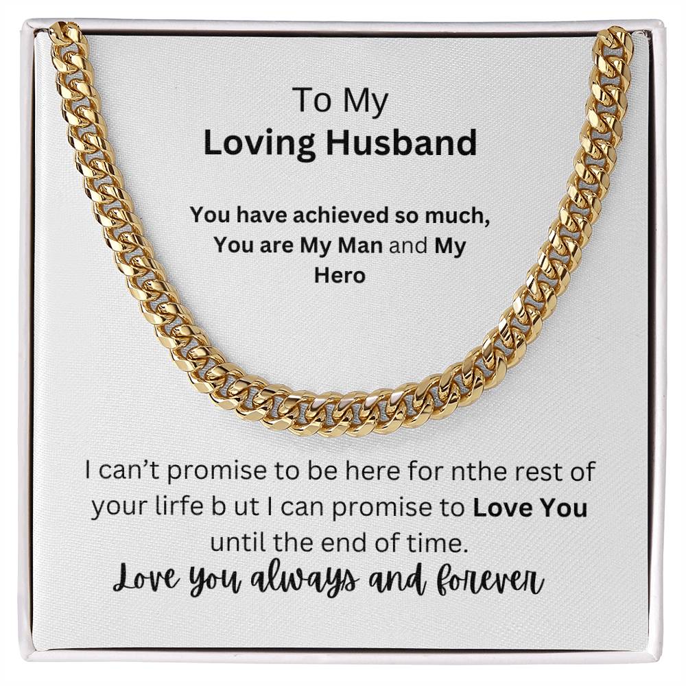 To My Loving Husband Cuban Chain