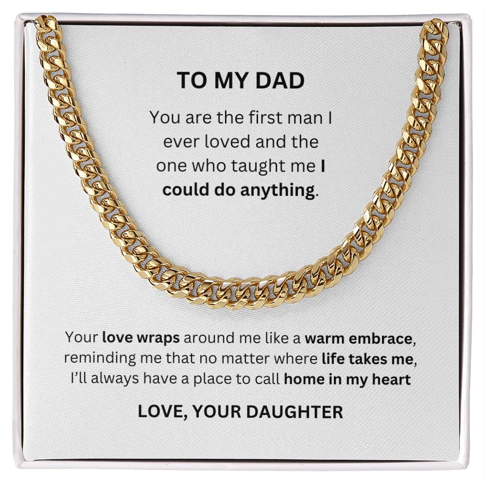 To My Dad Cuban Chain From Daughter