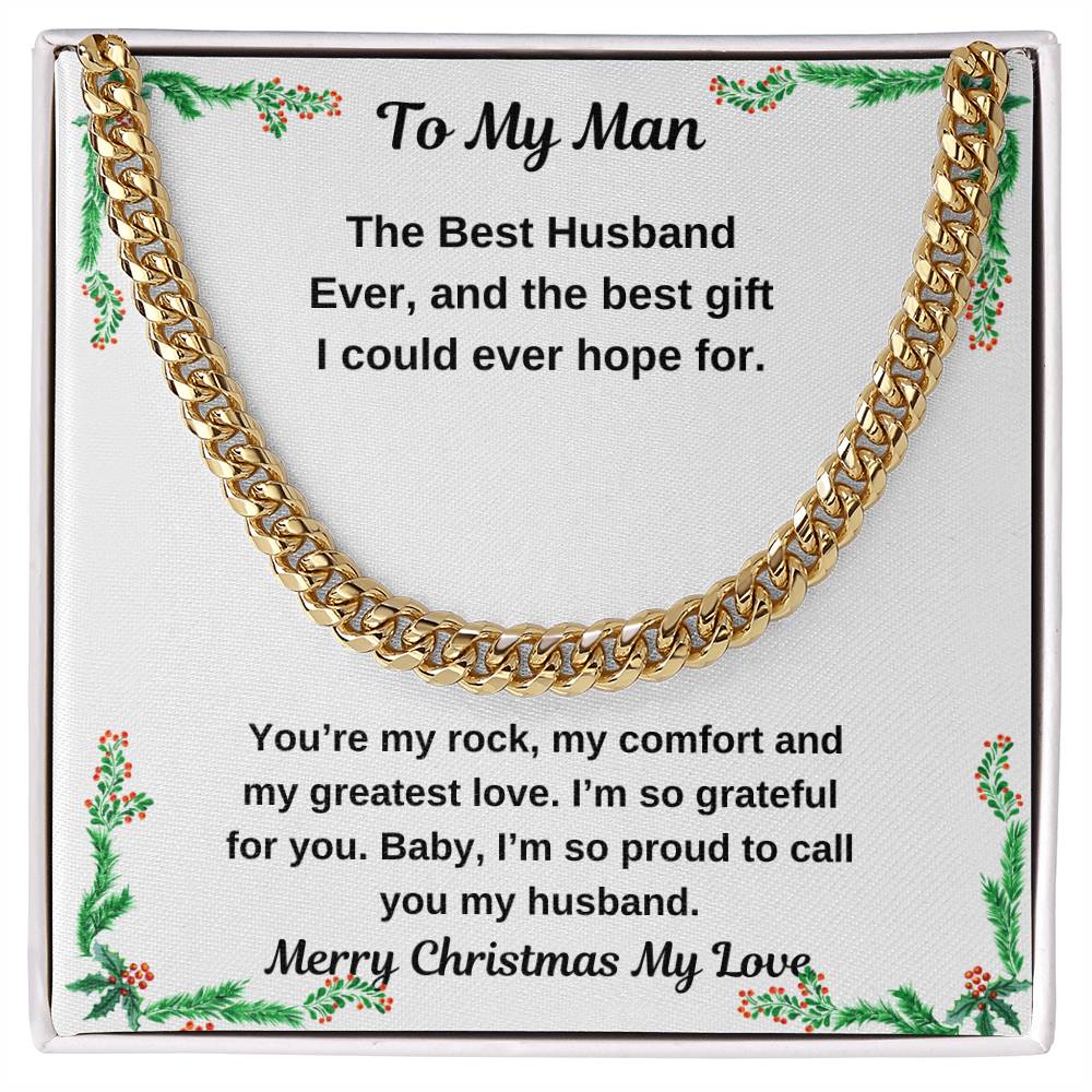 To My Man Christmas Cuban Chain