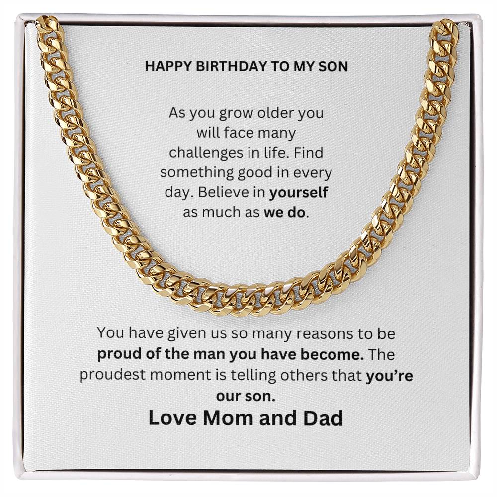 Happy Birthday To My Son Cuban Chain