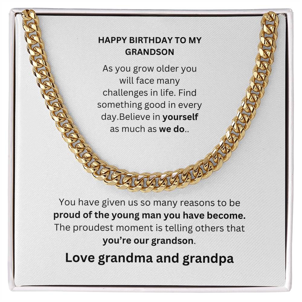 Happy Birthday To My Grandson Cuban Chain