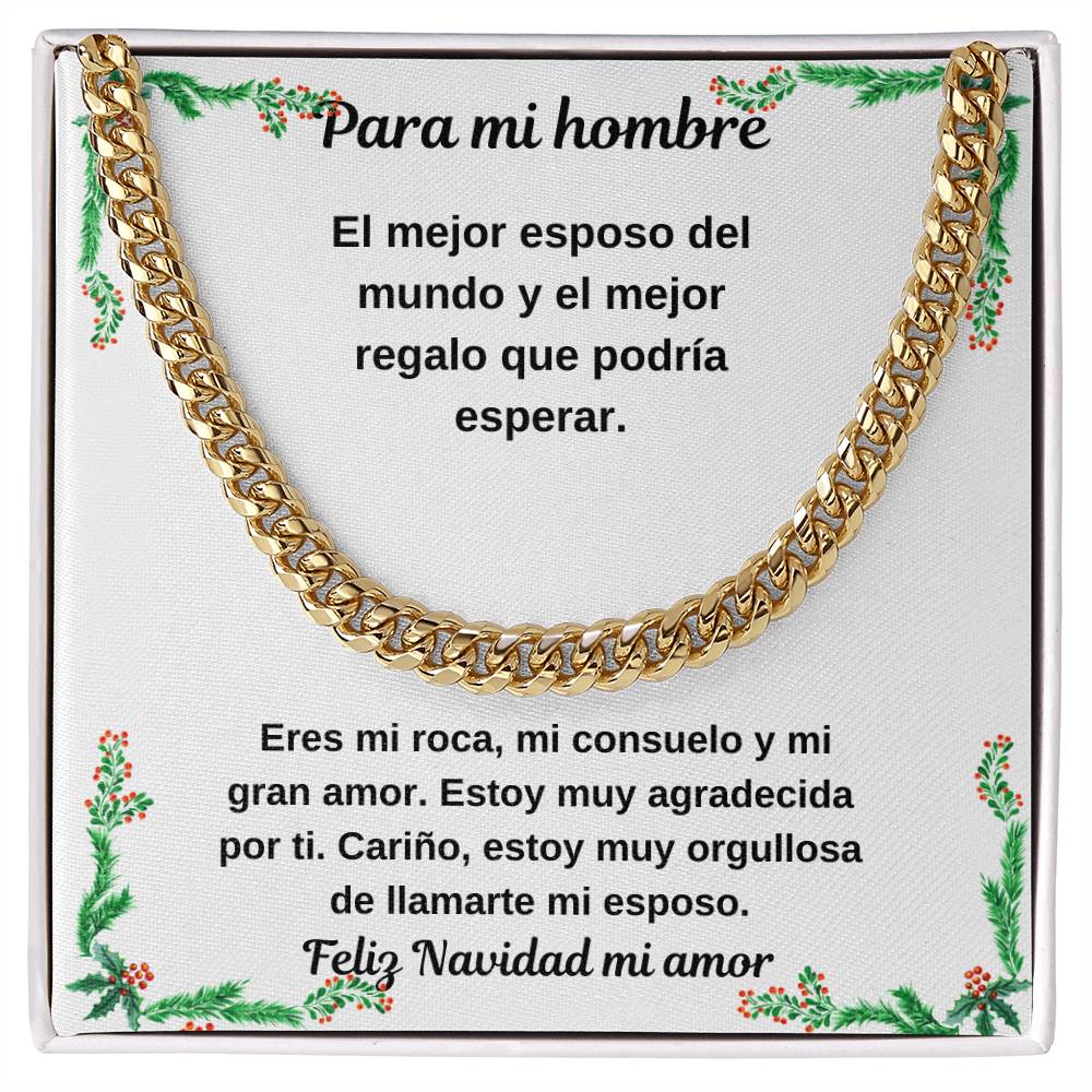 To My Man Spanish Merry Christmas Cuban Chain