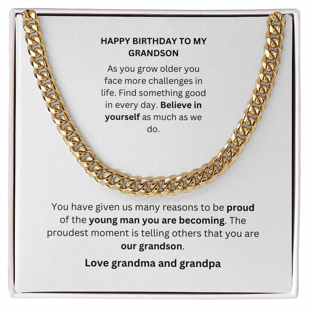 Happy Birthday To My Grandson  Cuban Chain