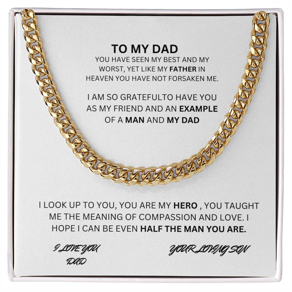 TO MY DAD CUBAN CHAIN