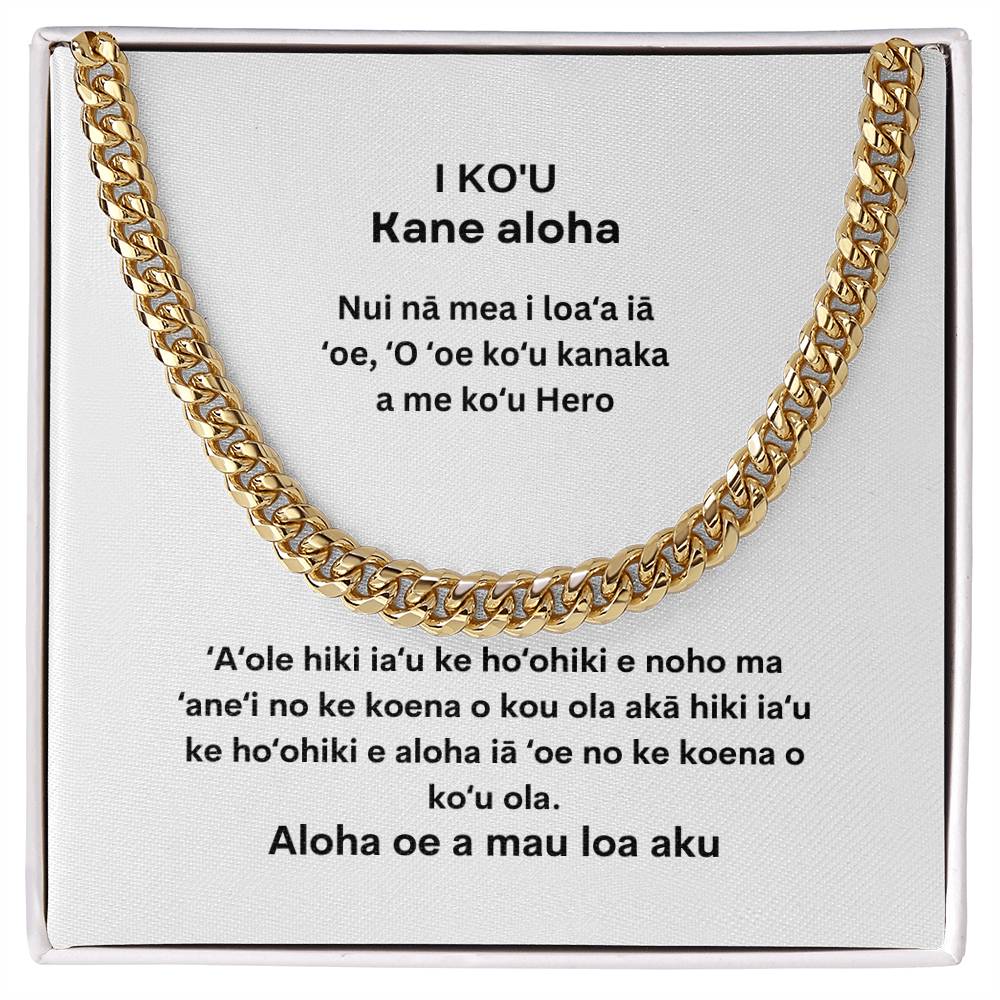 Hawaiian To My Loving Husband Cuban Chain