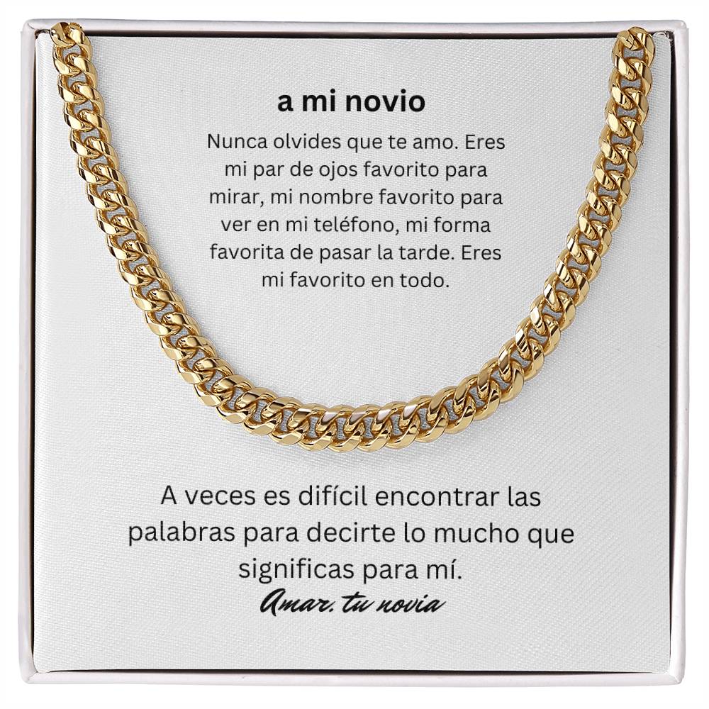 Spanish To My Boyfriend Cuban Chain