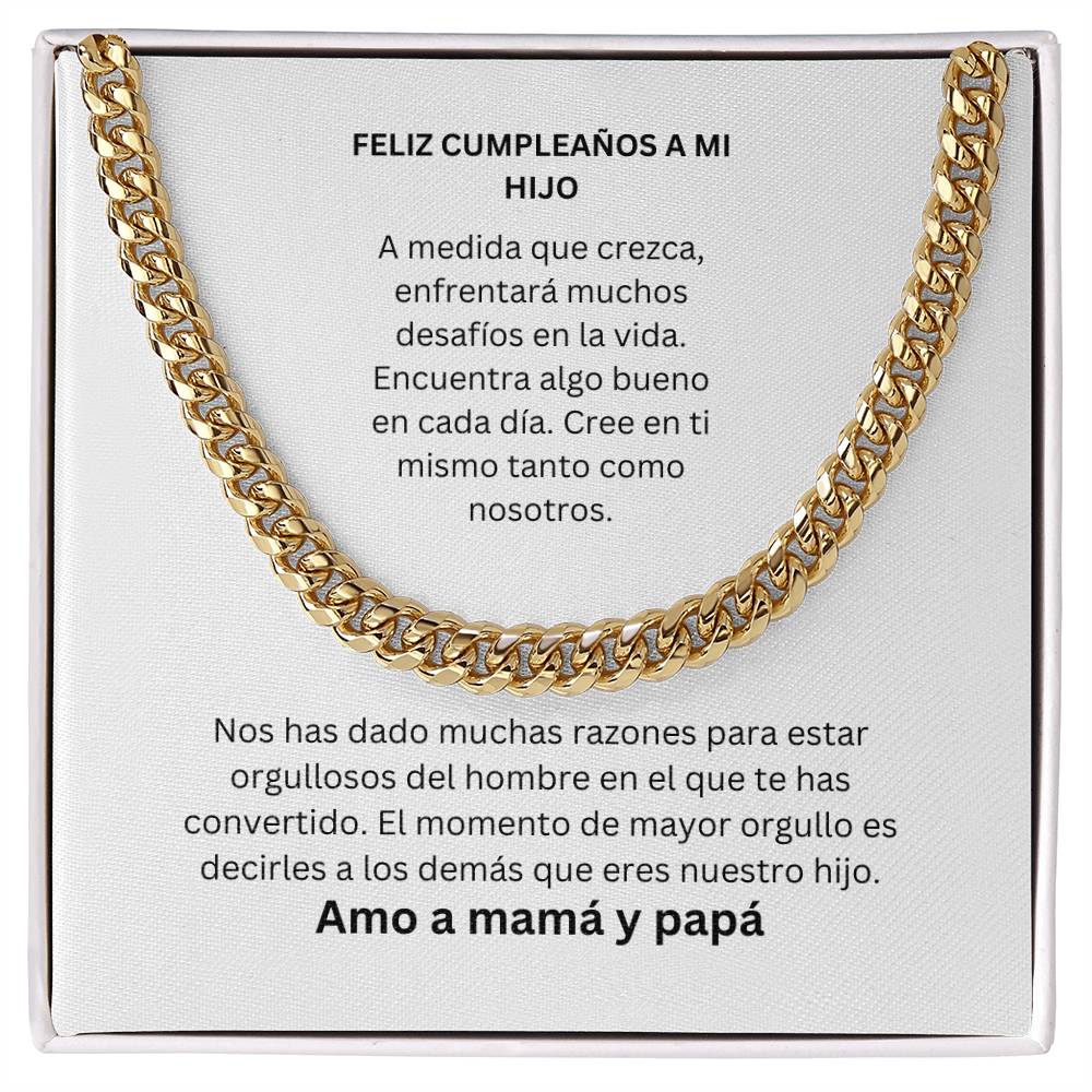 Spanish Happy Birthday To My Son Cuban Chain