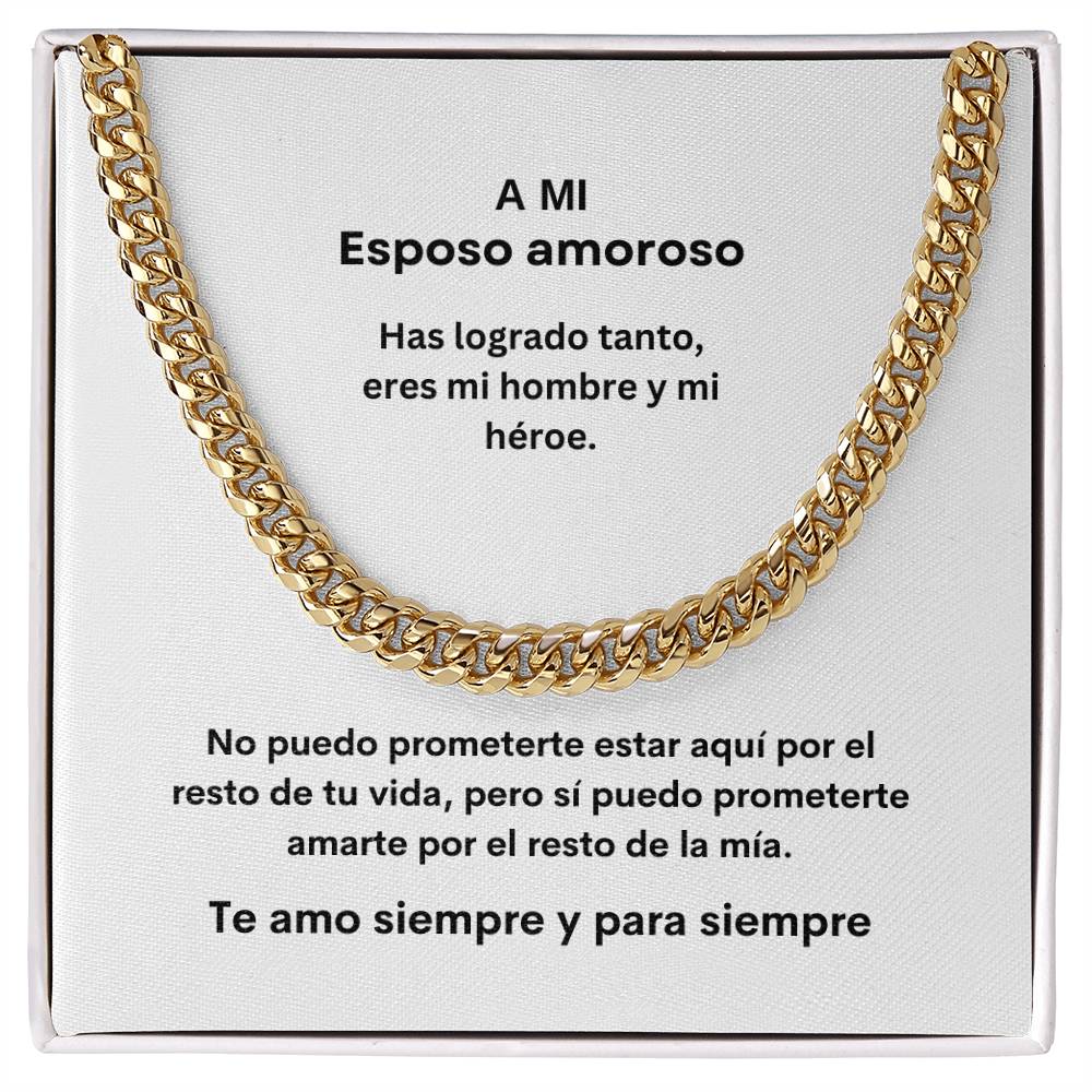 Spanish To My Loving Husband Cuban Chain