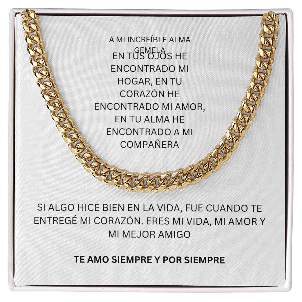 SPANISH TO MY AMAZING SOULMATE CUBAN CHAIN