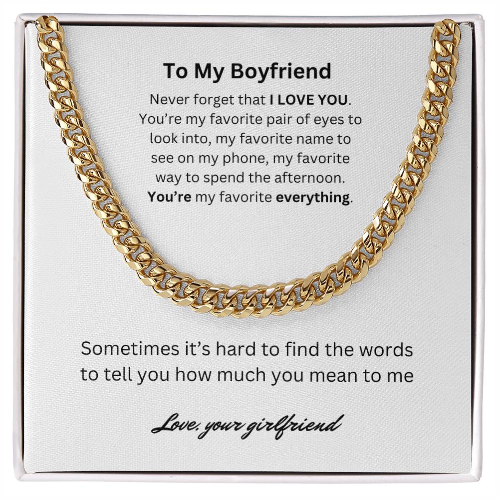 To My Boyfriend Cuban Chain