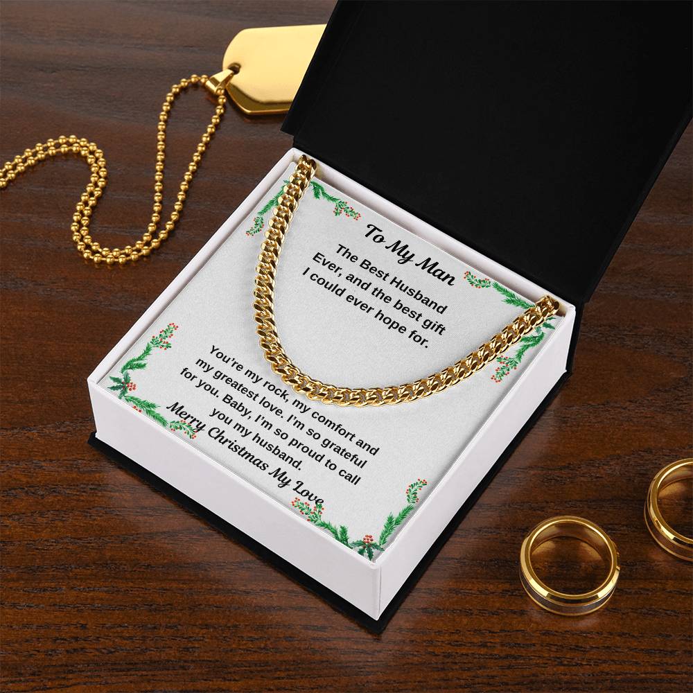 To My Man Christmas Cuban Chain