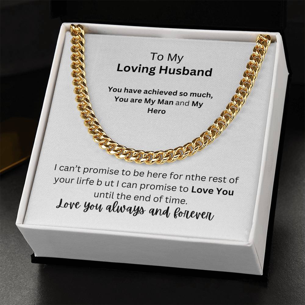 To My Loving Husband Cuban Chain
