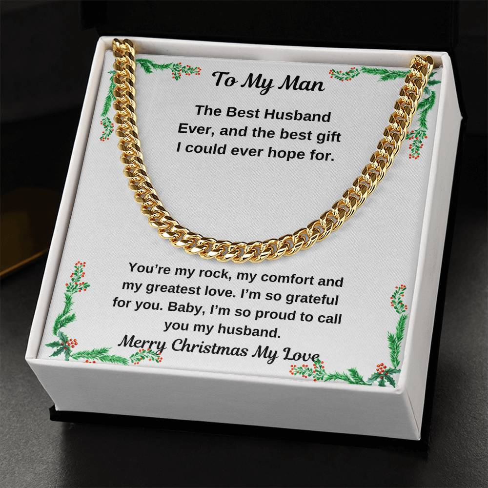 To My Man Christmas Cuban Chain