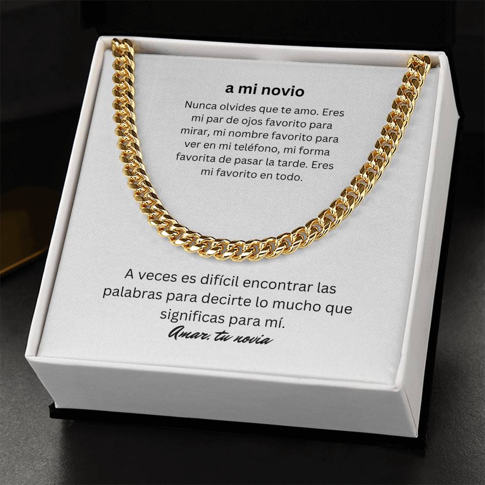 Spanish To My Boyfriend Cuban Chain