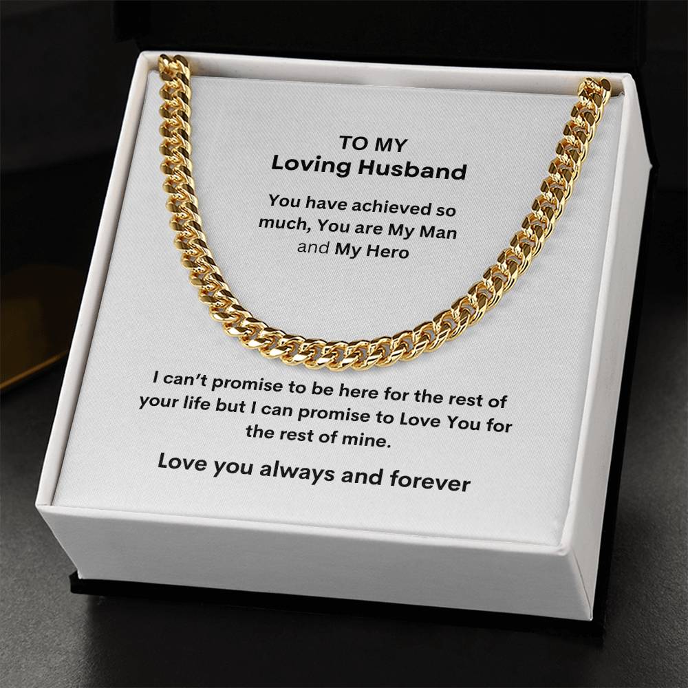 To My Loving Husband Cuban Chain