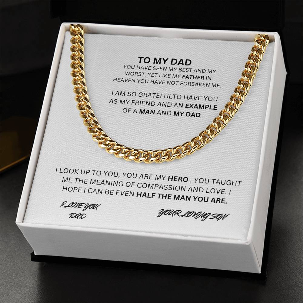 TO MY DAD CUBAN CHAIN