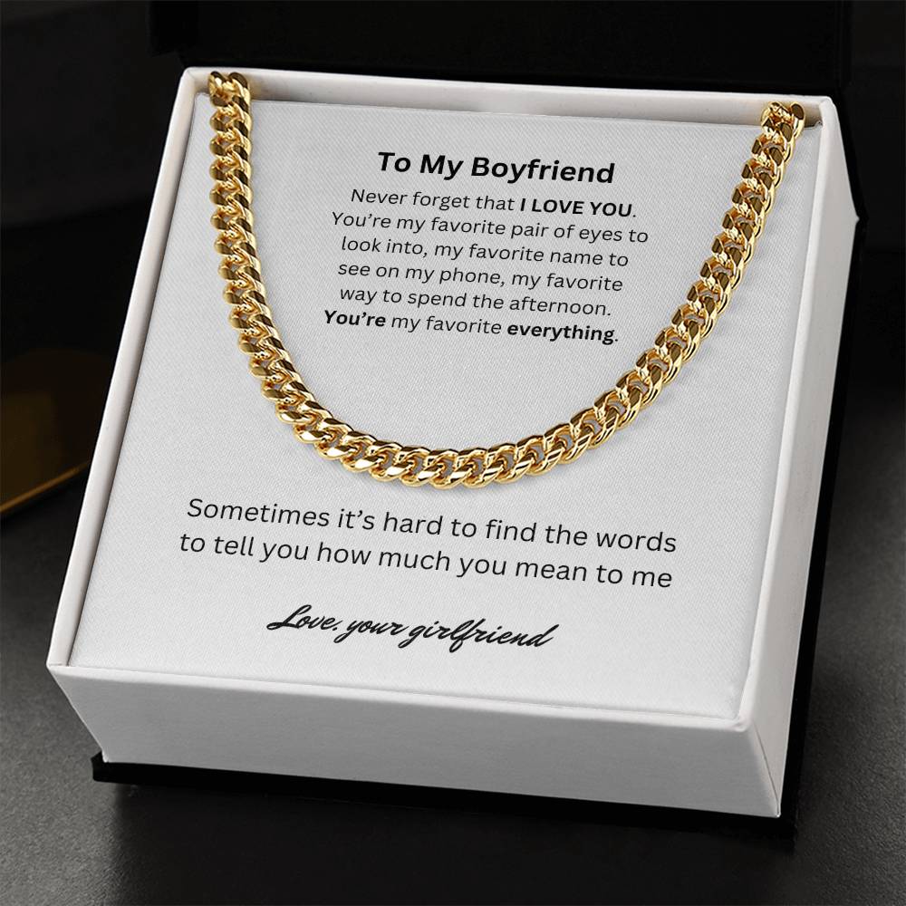 To My Boyfriend Cuban Chain