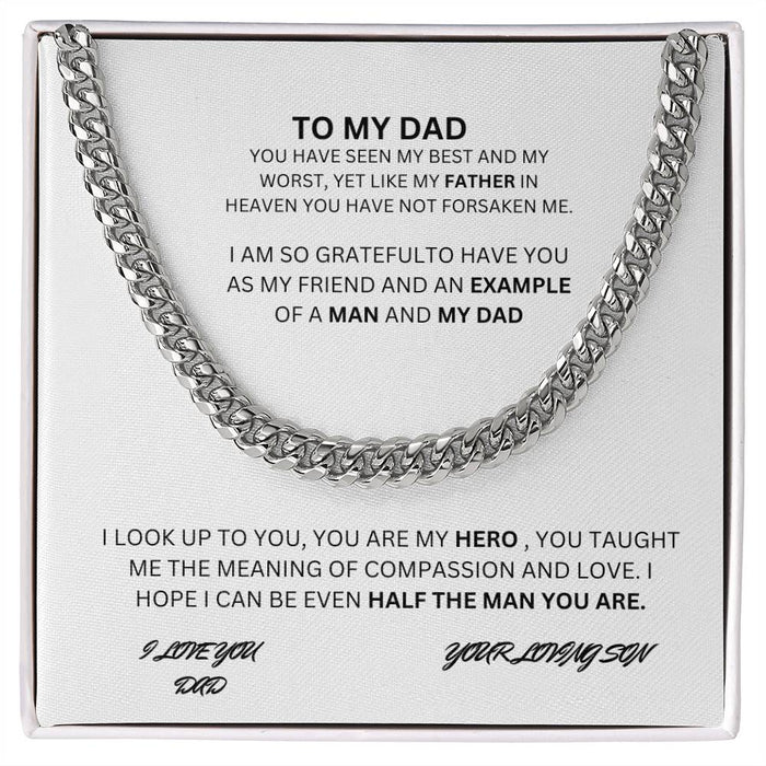 TO MY DAD CUBAN CHAIN