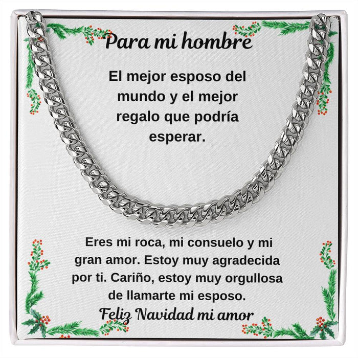 To My Man Spanish Merry Christmas Cuban Chain