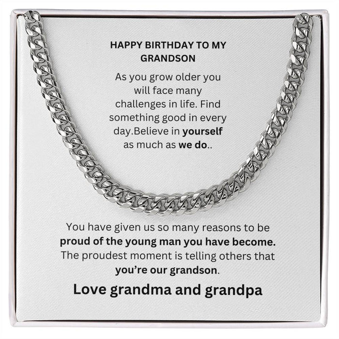 Happy Birthday To My Grandson Cuban Chain