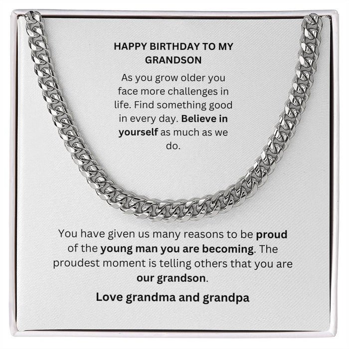 Happy Birthday To My Grandson  Cuban Chain