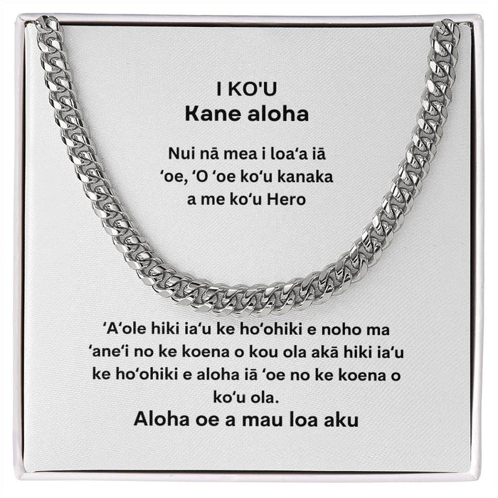 Hawaiian To My Loving Husband Cuban Chain