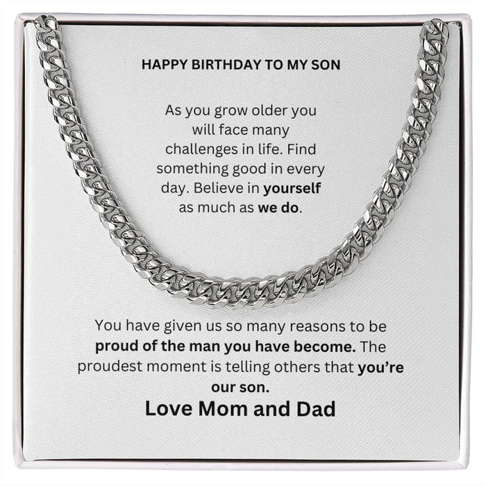 Happy Birthday To My Son Cuban Chain