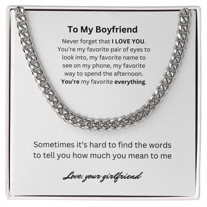 To My Boyfriend Cuban Chain
