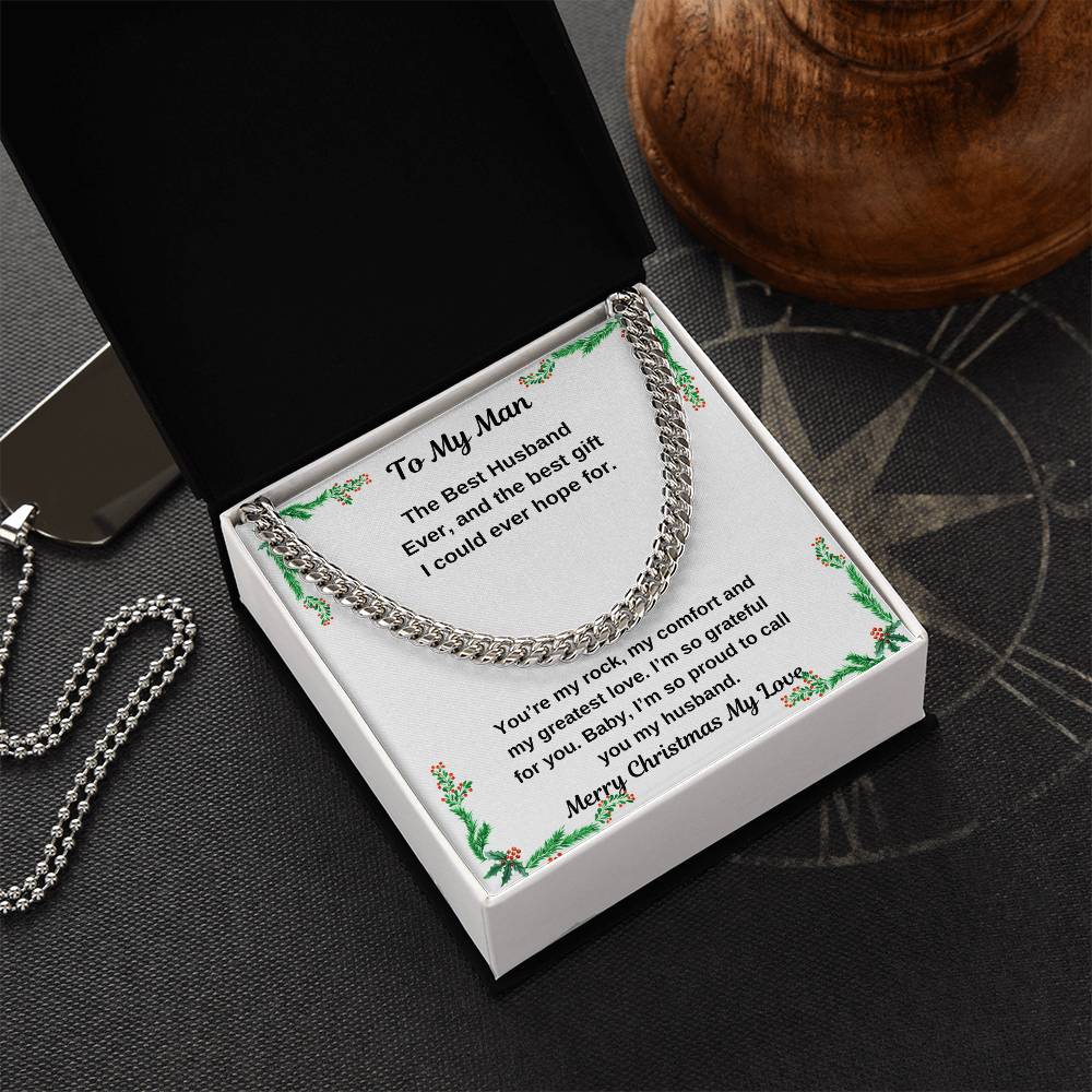 To My Man Christmas Cuban Chain