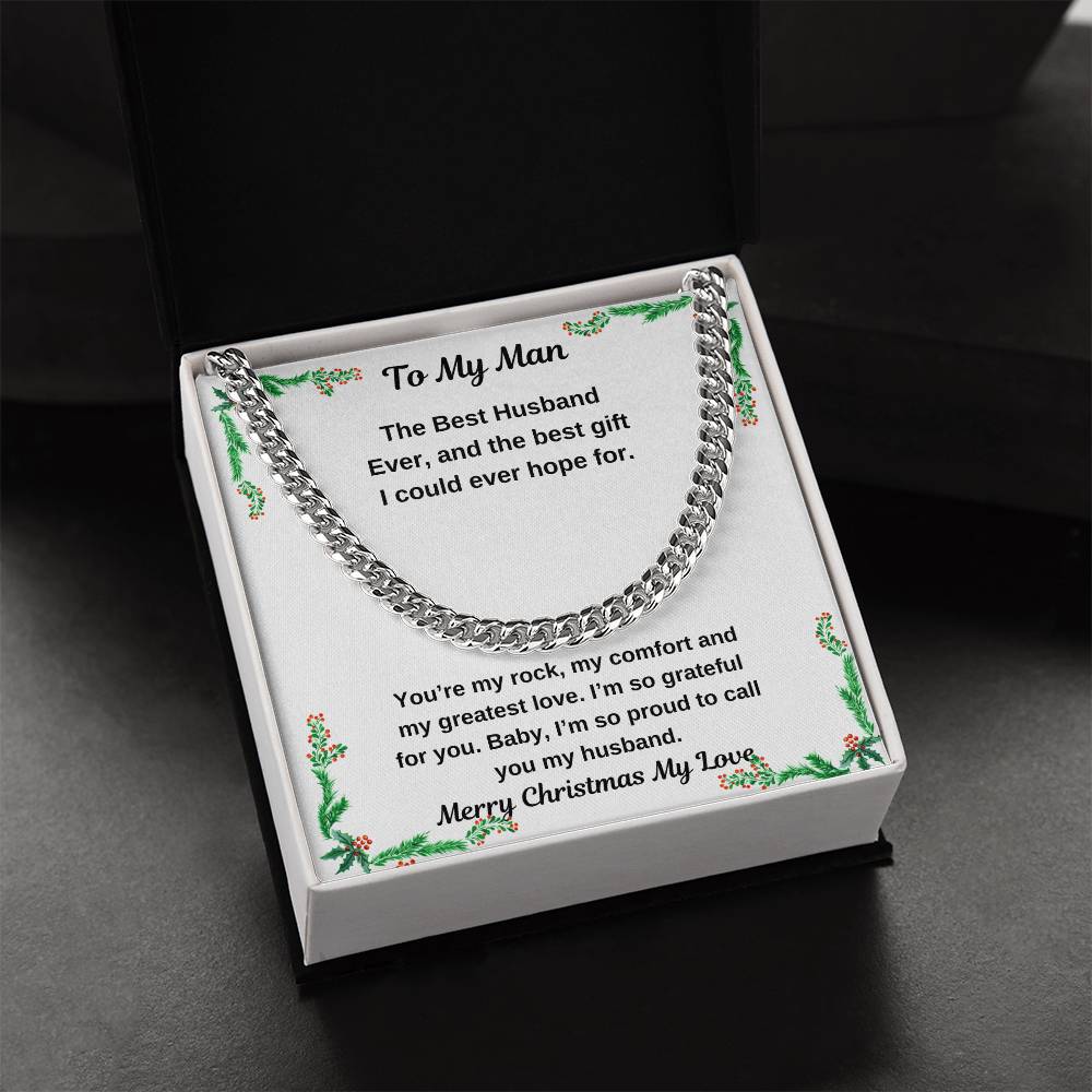 To My Man Christmas Cuban Chain