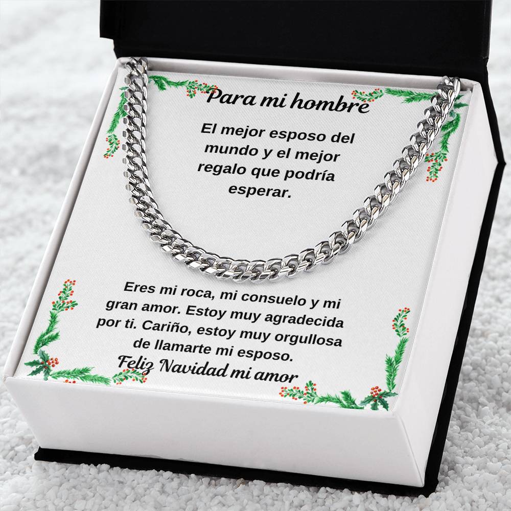 To My Man Spanish Merry Christmas Cuban Chain
