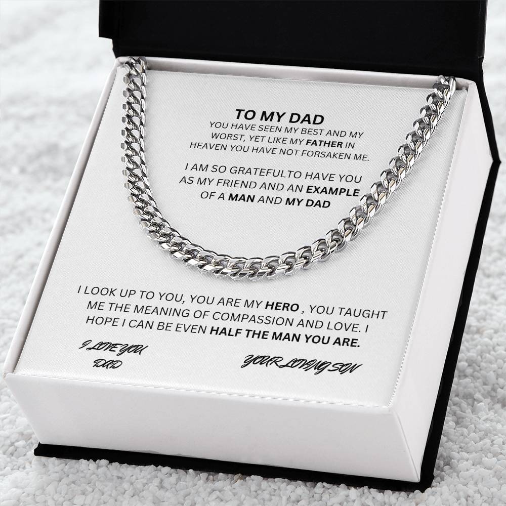 TO MY DAD CUBAN CHAIN