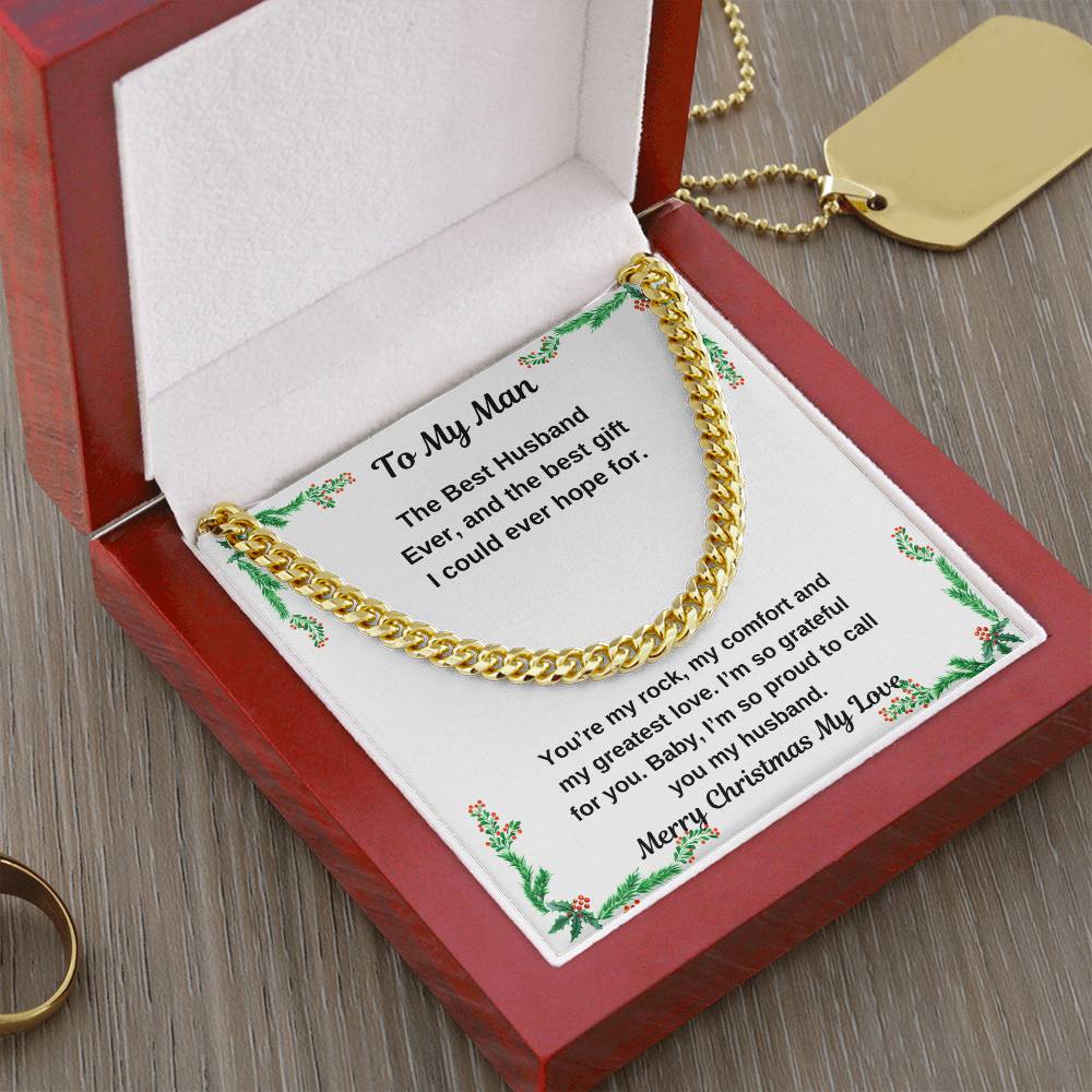 To My Man Christmas Cuban Chain