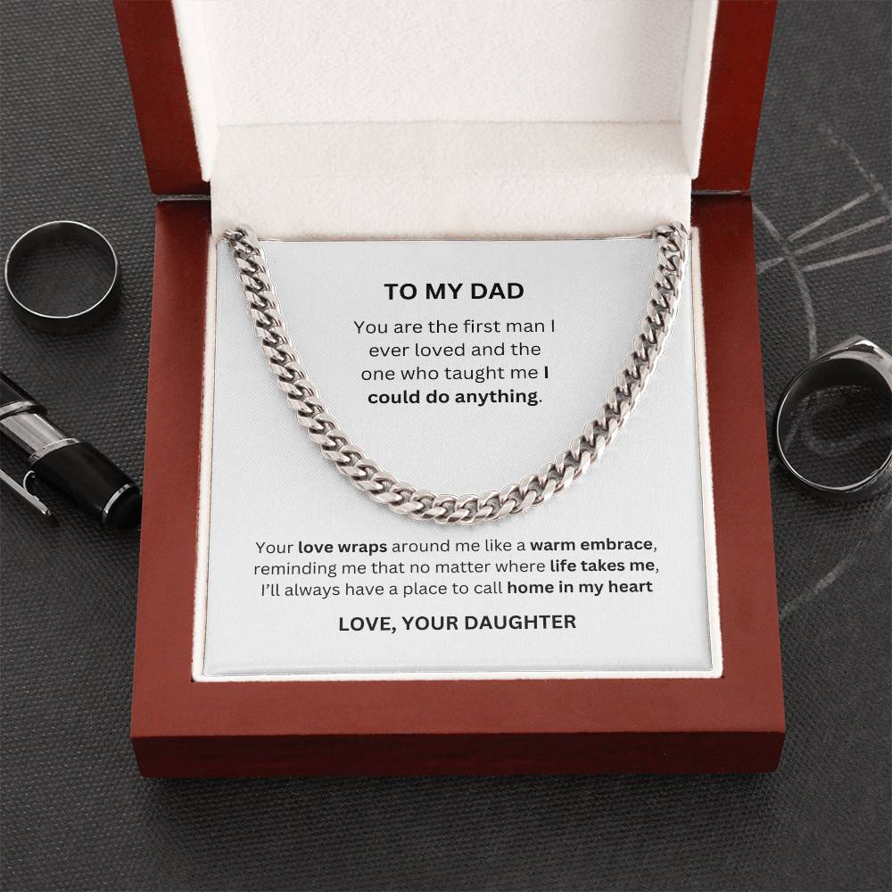 To My Dad Cuban Chain From Daughter
