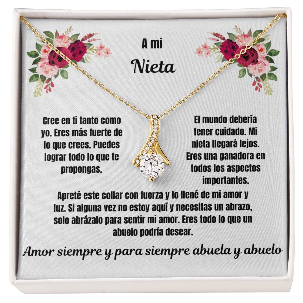 To My Granddaughter Alluring Beauty Necklace Spanish